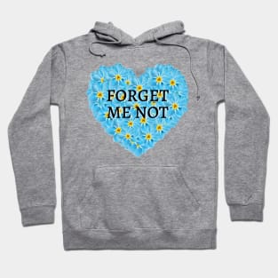 Forget Me Not Flower Heart Hoodie